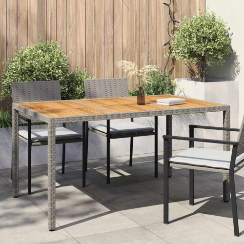 VidaXL vidaXL Garden Table Grey 150 x 90 x 75 cm Poly Rattan