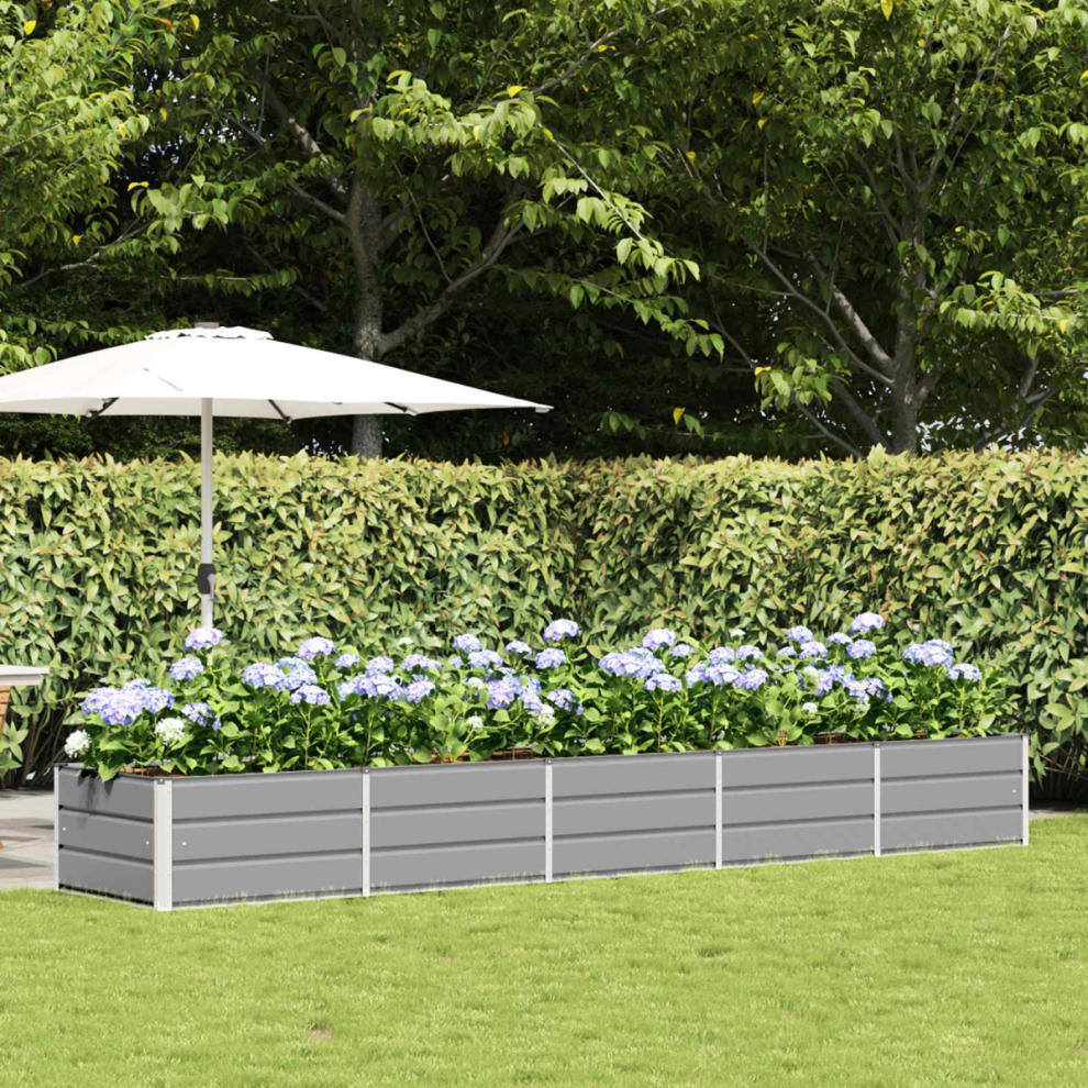 Vidaxl Planter 400 X 80 X 45 Cm Steel Light/Grey