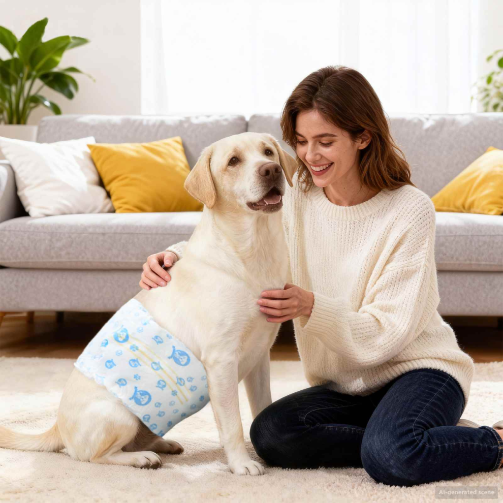 Vidaxl Disposable Dog Diaper Male 30 Pcs White L