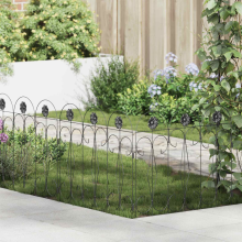 vidaXL Gartenzaun 5 stk. Stahl Schwarz
