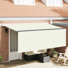 vidaXL Ausziehbare Markise Creme 400 x 200 cm Polyester und Aluminium