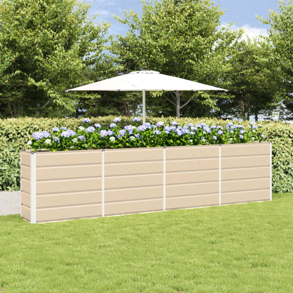 Vidaxl Planter 320 X 40 X 75 Cm Steel Ivory