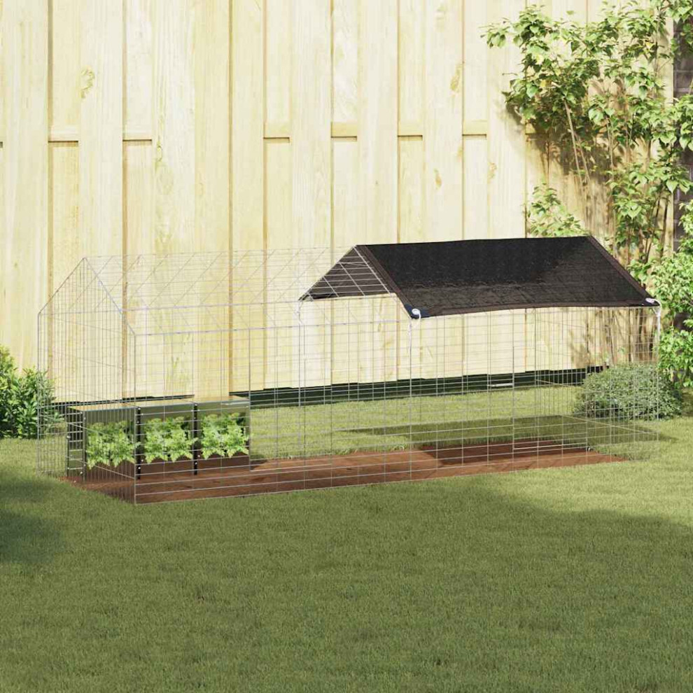 Vidaxl Rabbit Cage Silver 200 X 78 X 78 Cm Galvanised Steel