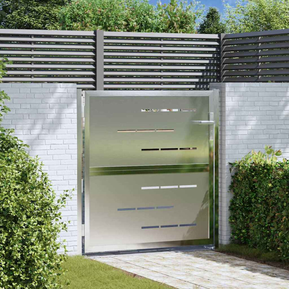 Vidaxl Gartentor Mit Schloss Silber 85 X 97 Cm Edelstahl 8721359483581