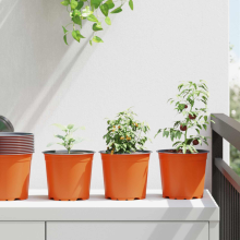 vidaXL Runder Blumentopf 200 stk. Terrakotta Ø 15 x 13 cm Kunststoff
