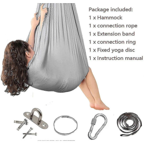 (150*280CM, Gray) Indoor Therapy Swing For Kids,soft Hammock Swing With Special Needs