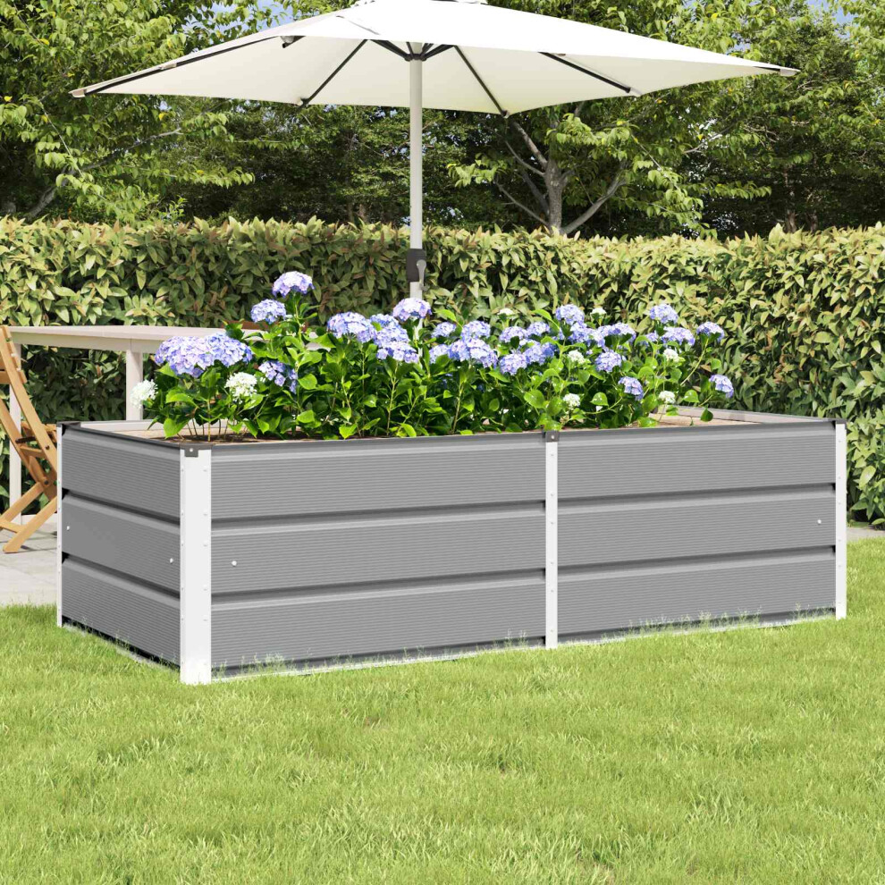 Vidaxl Planter 160 X 80 X 45 Cm Steel Light/Grey