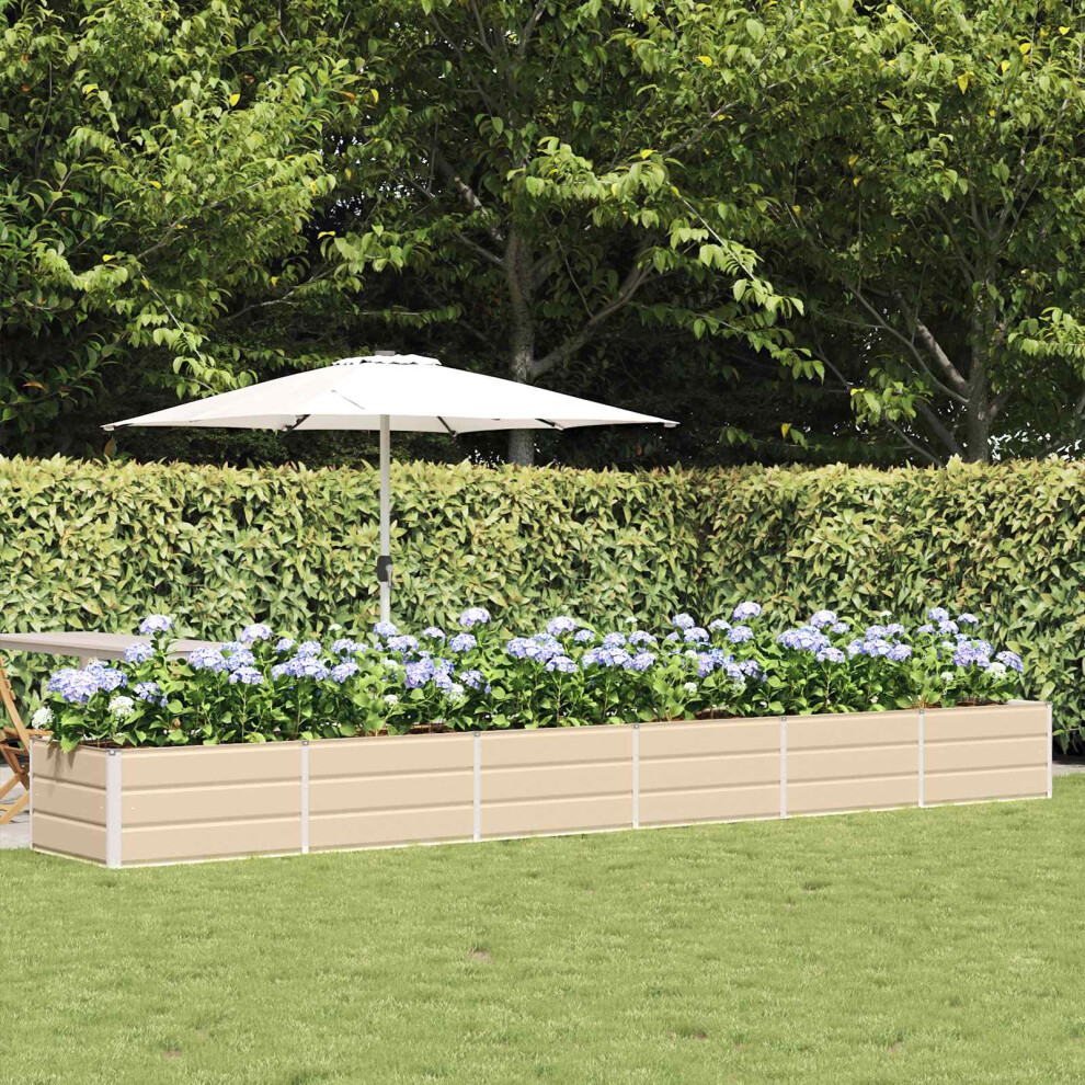 Vidaxl Planter 480 X 80 X 45 Cm Steel Ivory