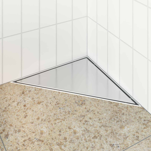 VidaXL vidaXL 2 in 1 Triangle Shower Drain Silver 32 x 32 x 7.5 cm
