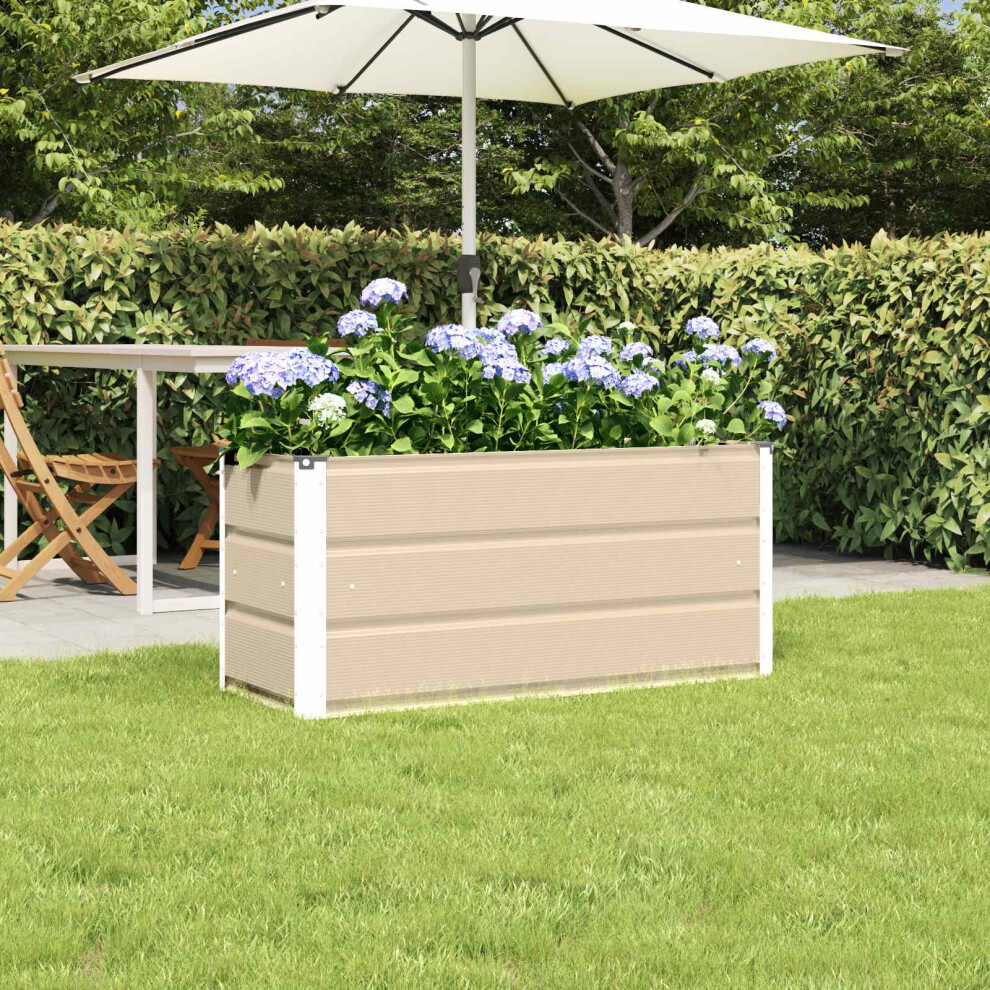 Vidaxl Planter 100 X 40 X 45 Cm Steel Ivory