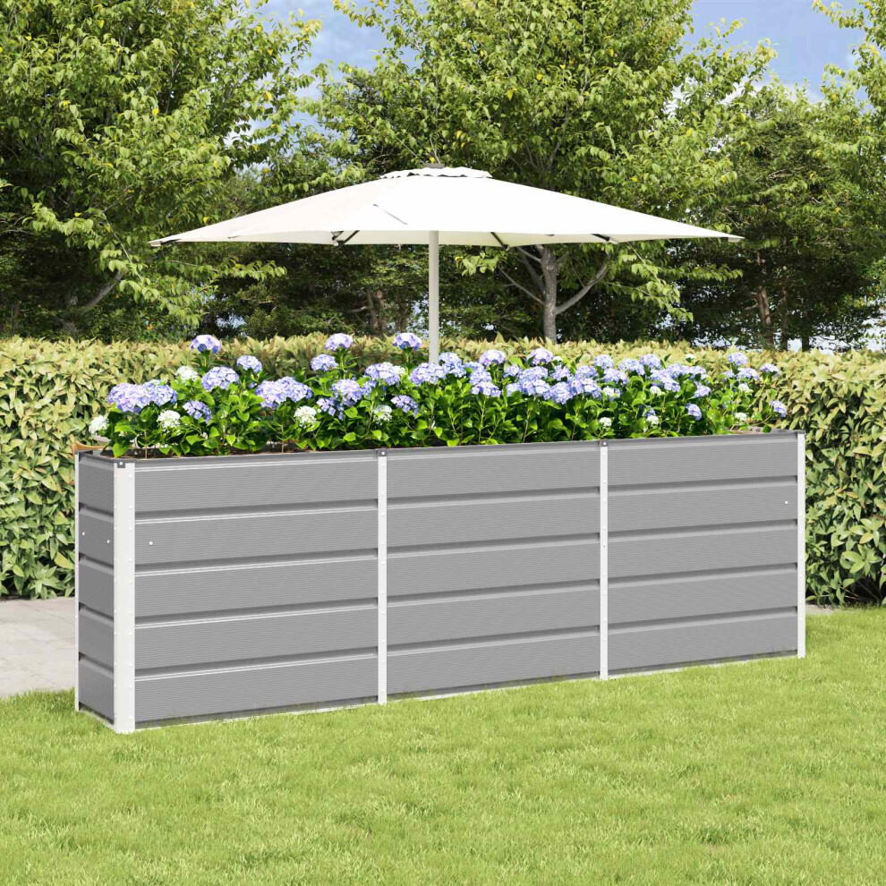 Vidaxl Planter 240 X 40 X 75 Cm Steel Light/Grey