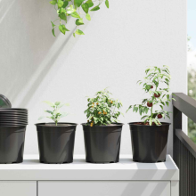 vidaXL Runder Blumentopf 100 stk. Schwarz Ø 15 x 13 cm Kunststoff