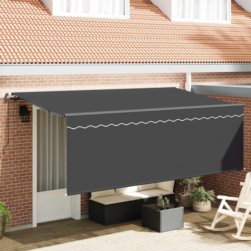 Vidaxl Retractable Awning Manual 350 X 200 Cm Anthracite