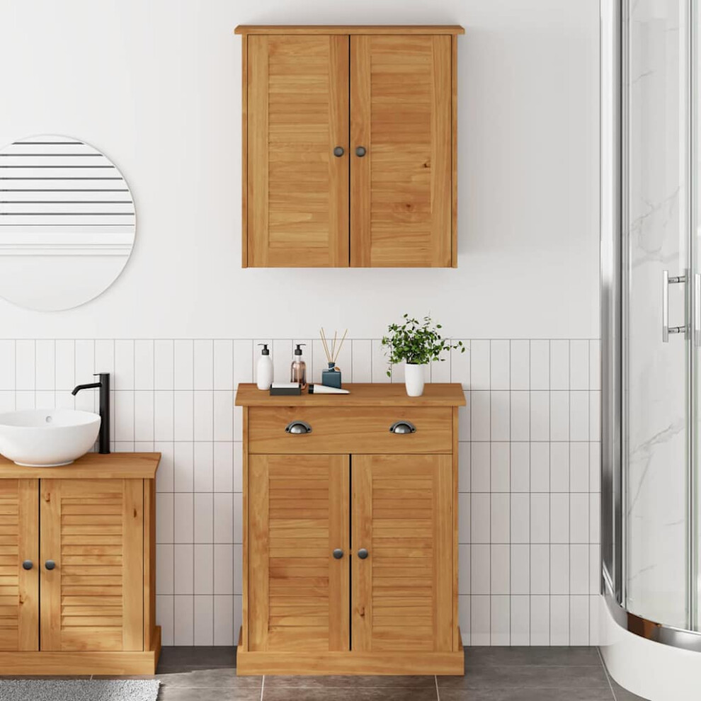 Vidaxl Bathroom Furniture Set Vigo 2 Pcs Brown And Honey Brown