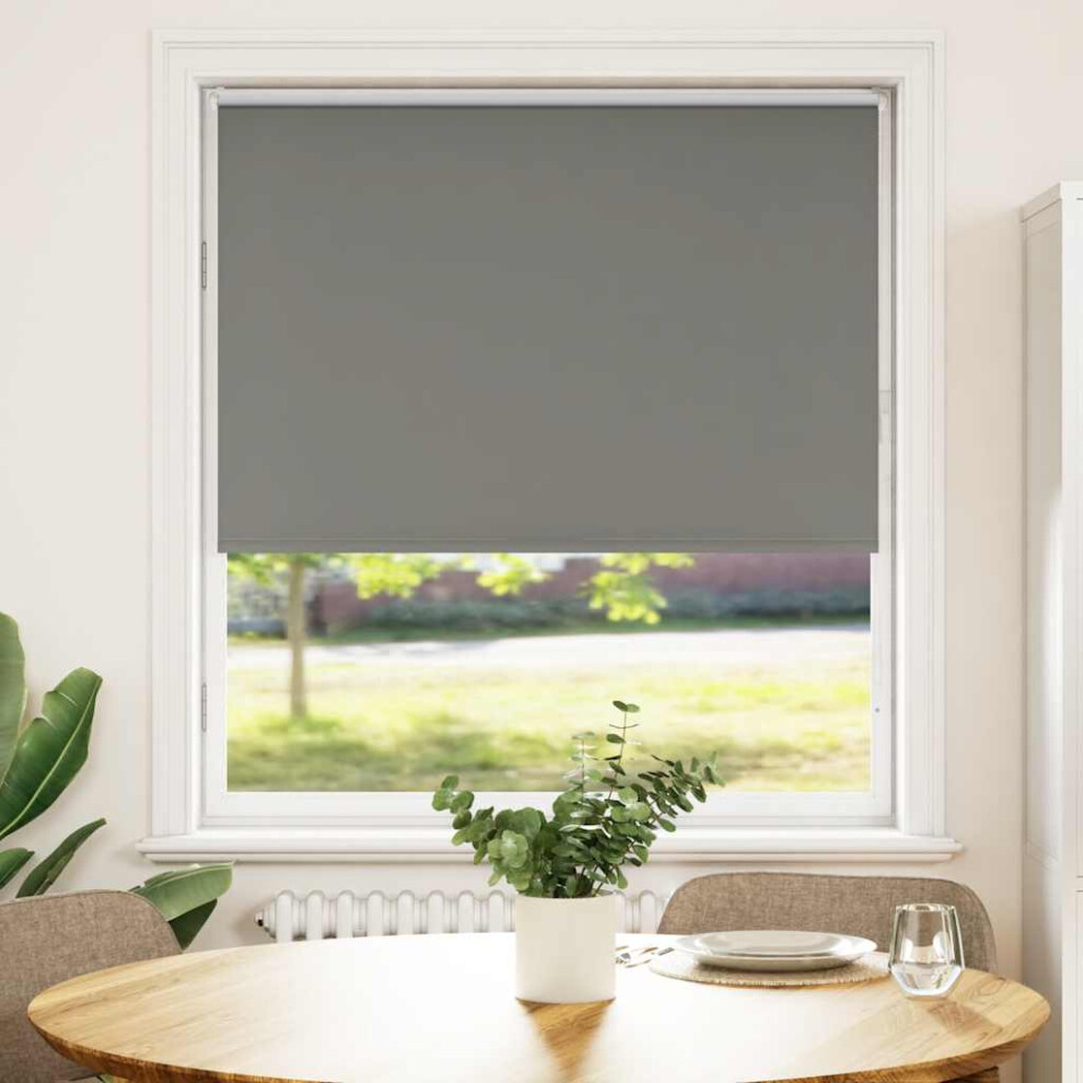 Vidaxl Roller Blind Blackout Grey 90X150 Cm Fabric Width 85.7 Cm Polyester