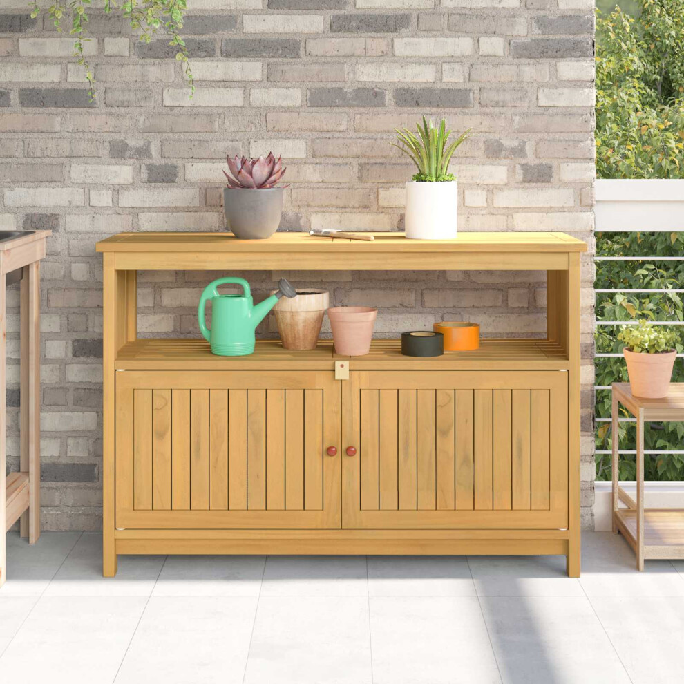Vidaxl Garden Console Table With Storage Acacia 110 X 35 X 75 Cm Light