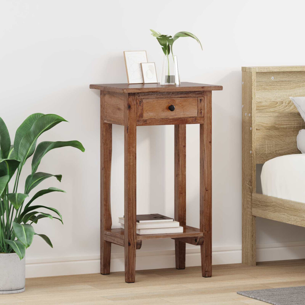 Vidaxl Plant Stand With Drawer 34 X 25 X 52 Cm Mahogany Wood Brown