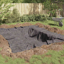 vidaXL Pond Fleece Folding Grey 1 x 10 m Polyester and Cotton
