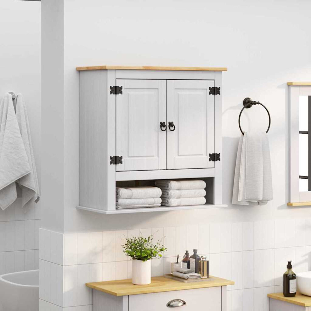 2 Door Single Shelf Corona Hanging Cabinet - Size: 71.5 X 70 X 33Cm - Wilko White Vidaxl - Image 2