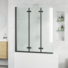 vidaXL Shower Enclosure Black 130 x 138 cm ESG Glass and Aluminium