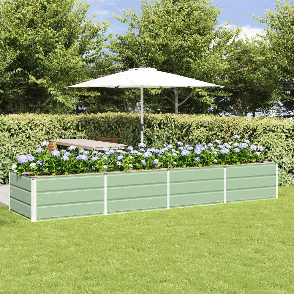 Vidaxl Planter 320 X 80 X 45 Cm Steel Green