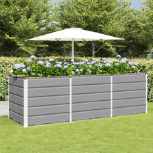 vidaXL Planter Light Grey 240 x 80 x 75 cm Steel