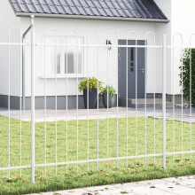 vidaXL Garden Fence 4 pcs Grey 6.8 x 0.6 m Powder-coated Steel