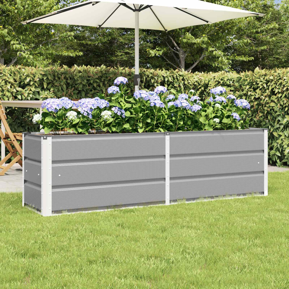 Vidaxl Planter 160 X 40 X 45 Cm Steel Light/Grey