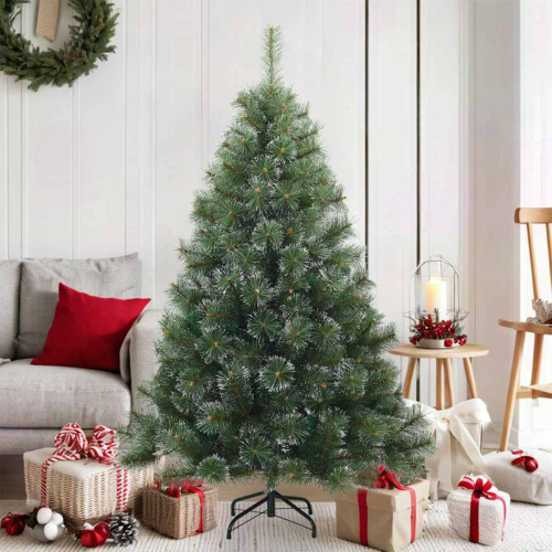 VidaXL vidaXL Artificial Hinged Christmas Tree Snow Flocked Green 150 cm