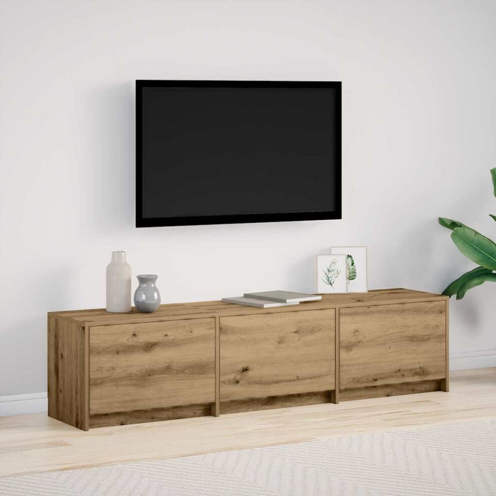 Vidaxl Tv Cabinet With Led With Drawer Artisian Oak 165 X 34 X 40 Cm