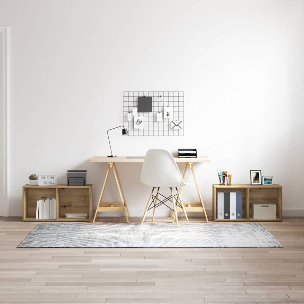 Vidaxl Tv Cabinet Set Wall-Mounted 2 Pcs Artisan Oak 37 X 35 X 72 Cm