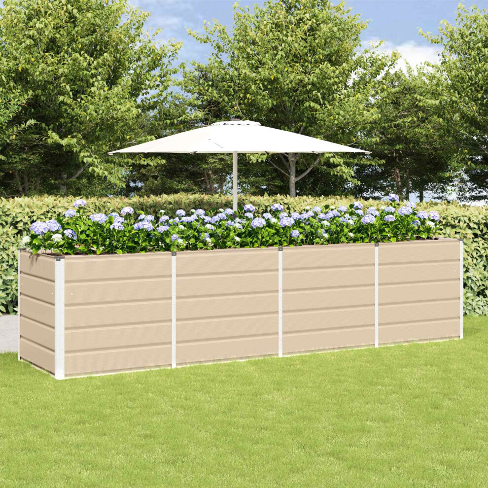 Vidaxl Planter 320 X 80 X 75 Cm Steel Ivory
