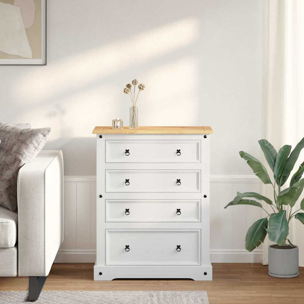 Vidaxl Storage Chests Corona White 92 X 48 X 114 Cm Solid Pine Wood