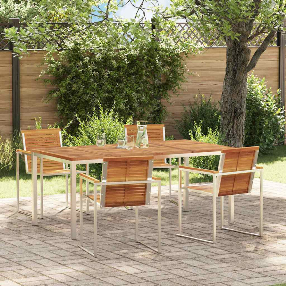 Vidaxl Garden Dining Set 5 Pcs Brown Solid Acacia Wood