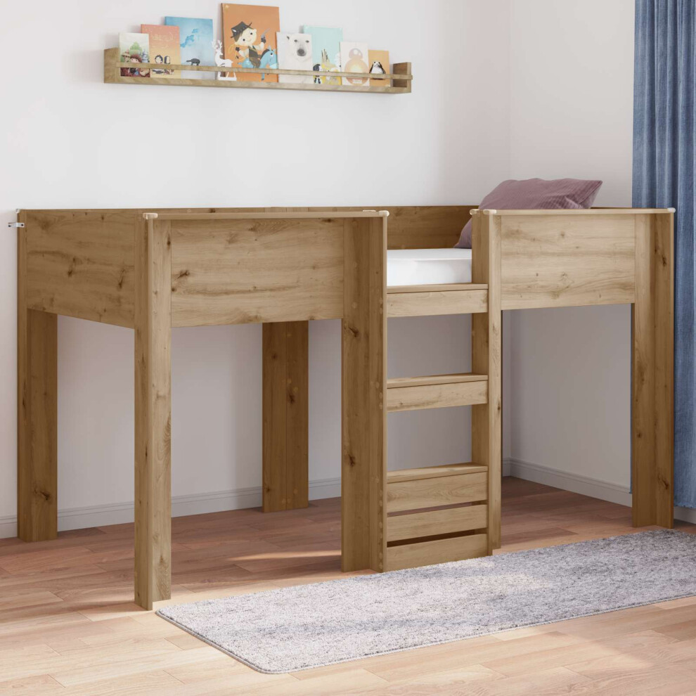Vidaxl Bunk Bed For Kids Artisan Oak 100 X 200 Cm Engineered Wood