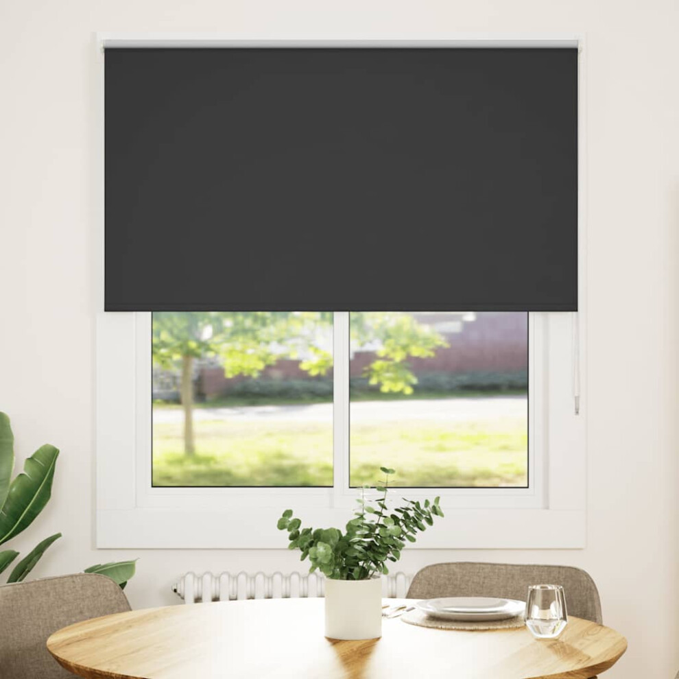 Vidaxl Roller Blind Blackout Black 140X150 Cm Fabric Width 136.6 Cm Polyester