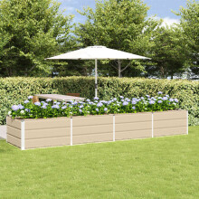 vidaXL Planter Ivory 320 x 80 x 45 cm Steel