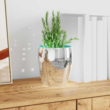 vidaXL Mirror Mosaic Tile Geometric 12 pcs Silver 100 x 4 cm Glass