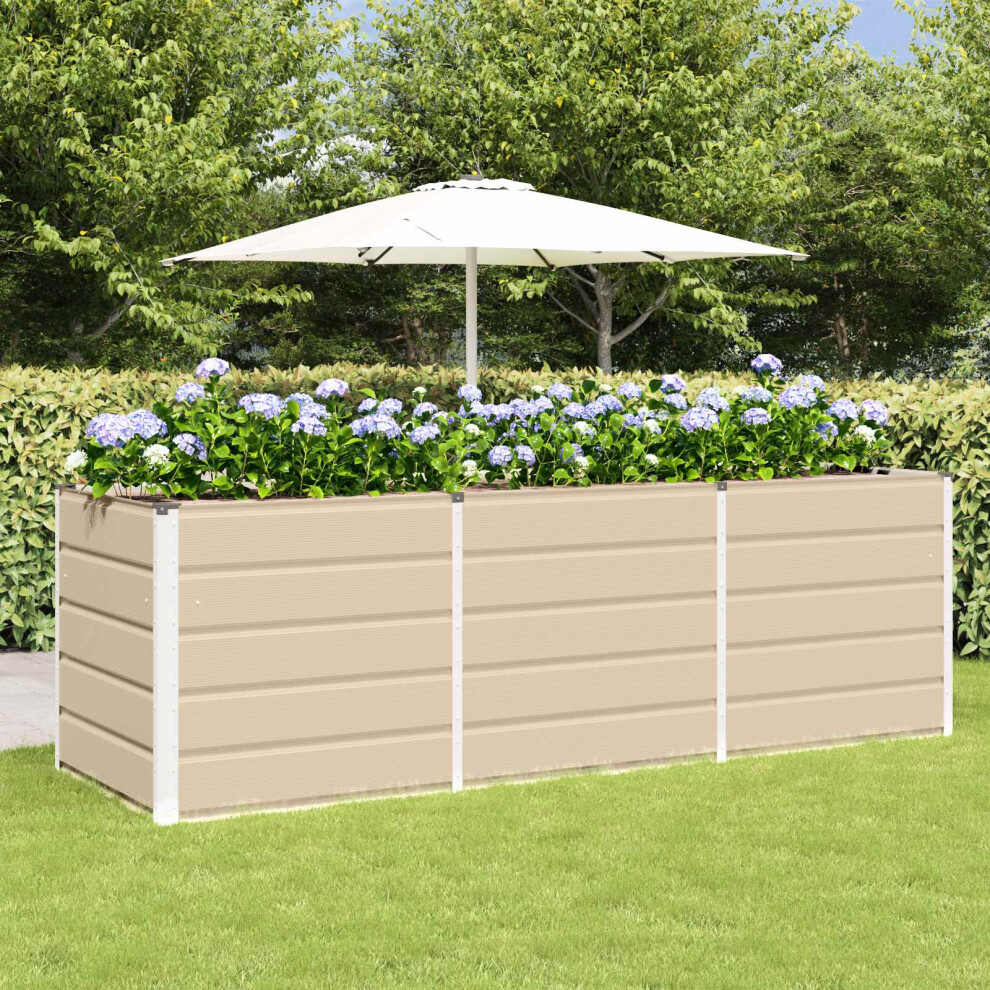 Vidaxl Planter 240 X 80 X 75 Cm Steel Ivory