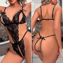 (S) Women's Sexy Lingerie Hollow Out Sleepwear Nightwear Babydoll Underwear Jumpsuit New Arrival