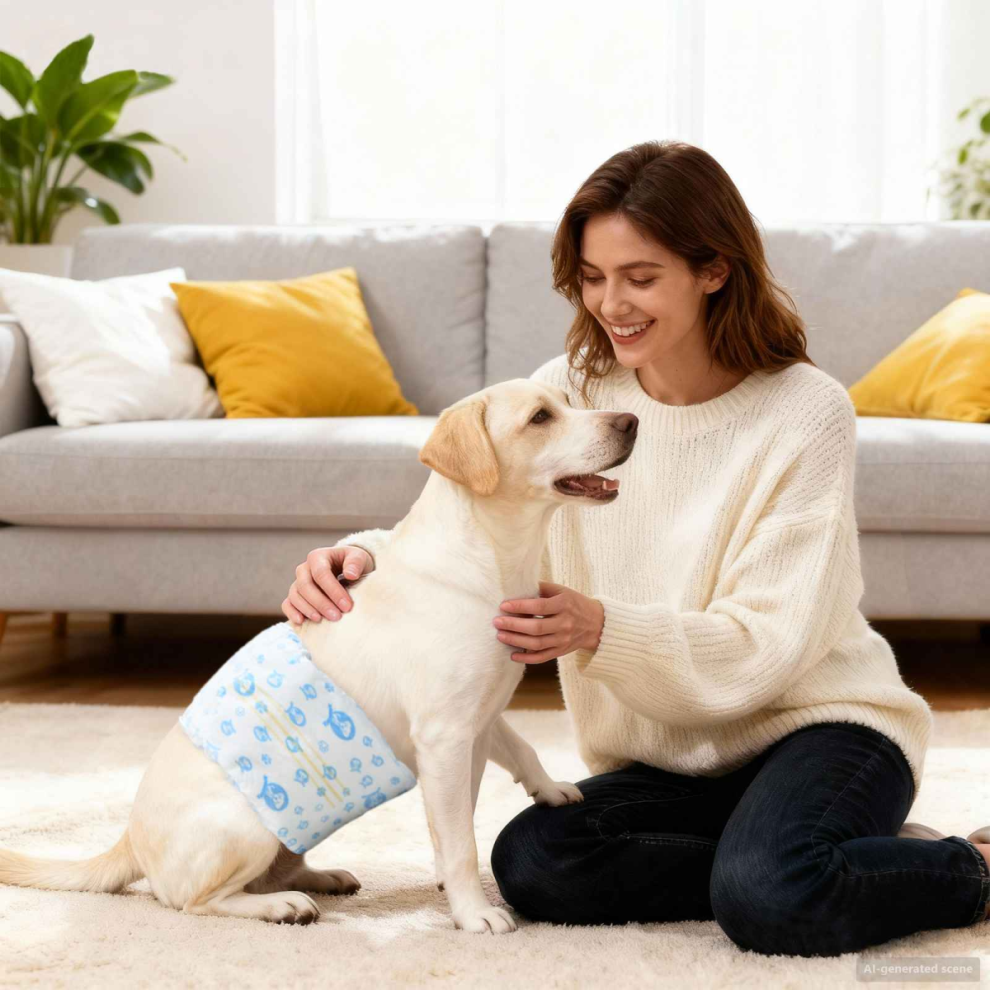 Vidaxl Disposable Dog Diaper Male 30 Pcs White M