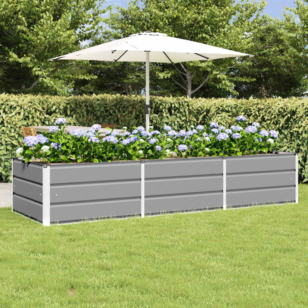 Vidaxl Planter 240 X 80 X 45 Cm Steel Light/Grey