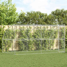 vidaXL Dog Kennel 2 pcs Silver 4 x 2 x 2 m Galvanised steel