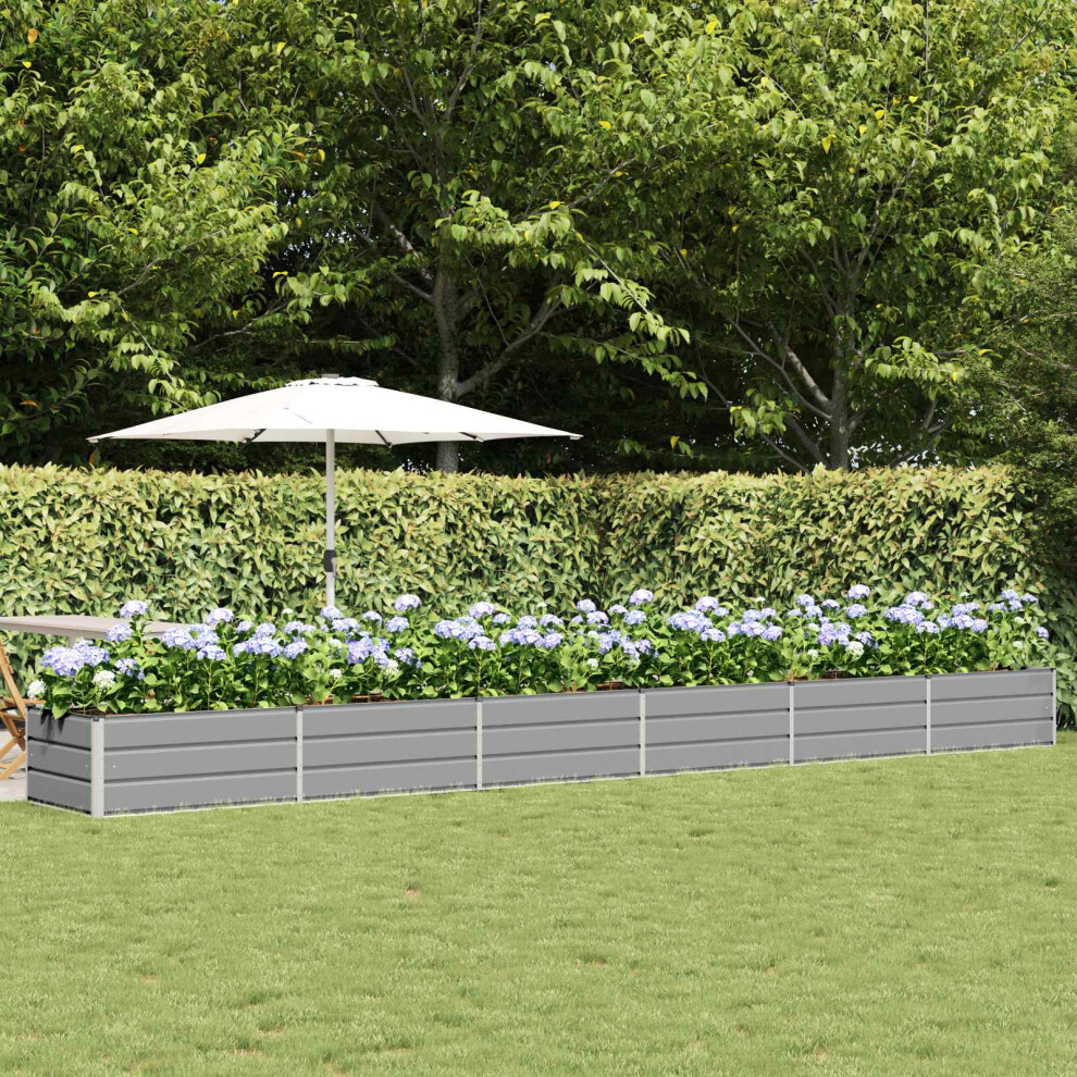 Vidaxl Planter 600 X 80 X 45 Cm Steel Light/Grey