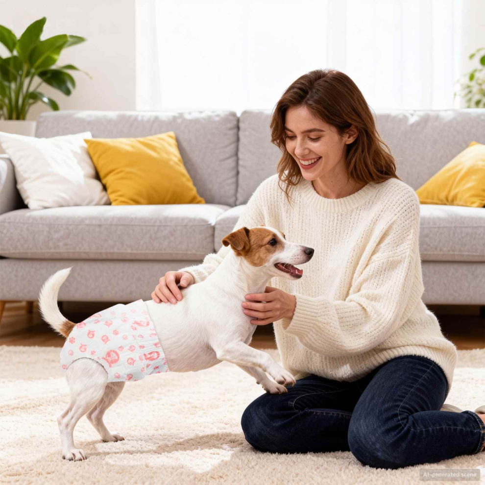 Vidaxl Disposable Dog Diaper Female 30 Pcs White S