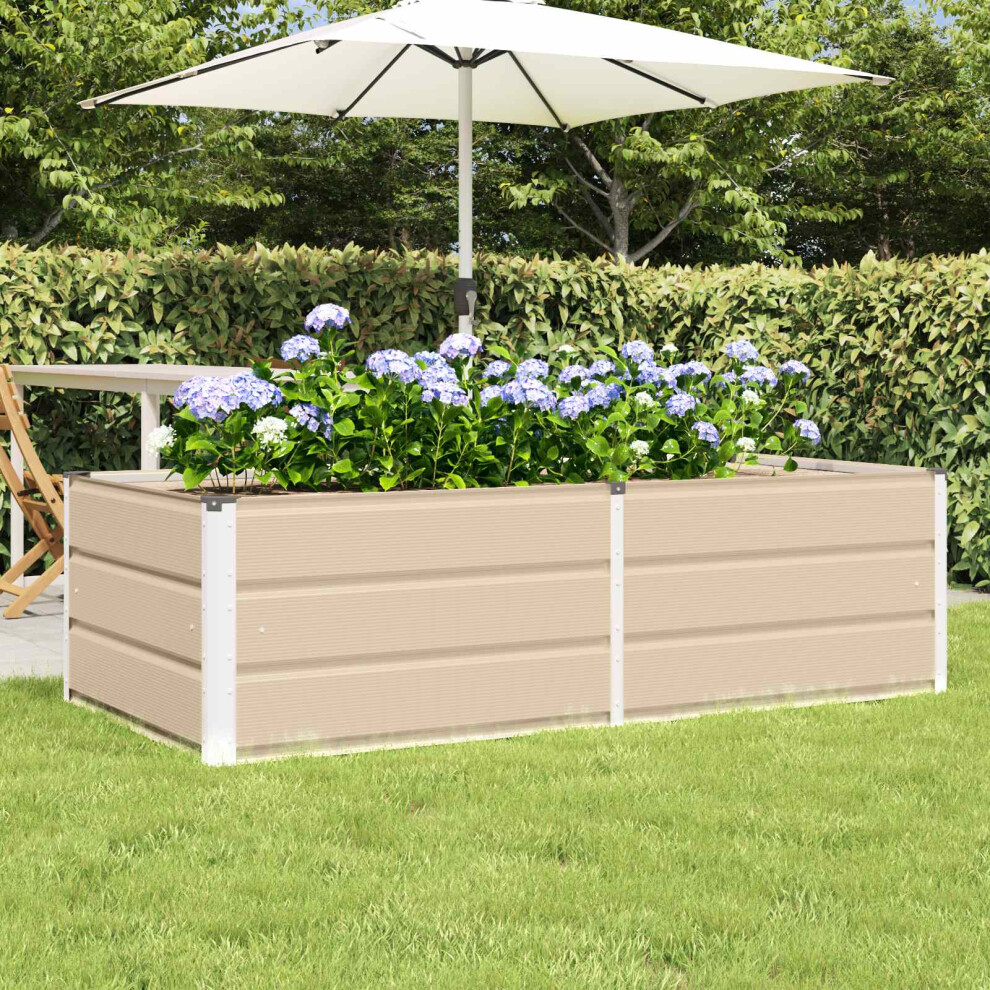 Vidaxl Planter 160 X 80 X 45 Cm Steel Ivory