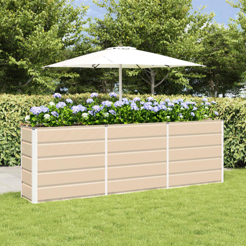 Vidaxl Planter 240 X 40 X 75 Cm Steel Ivory