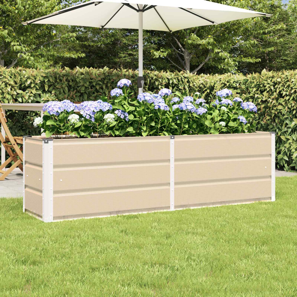 Vidaxl Planter 160 X 40 X 45 Cm Steel Ivory