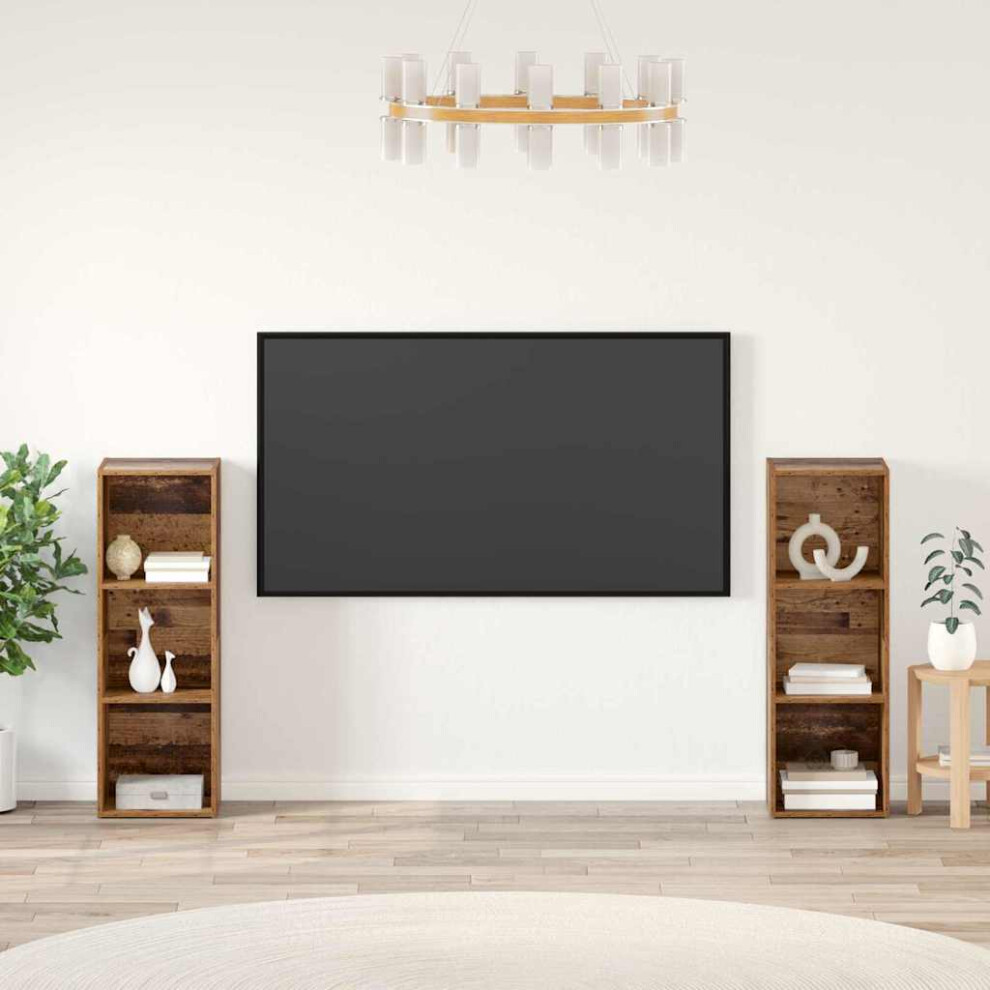 Vidaxl Tv Cabinet Set 2 Pcs Old Wood 107 X 35 X 37 Cm Engineered Wood