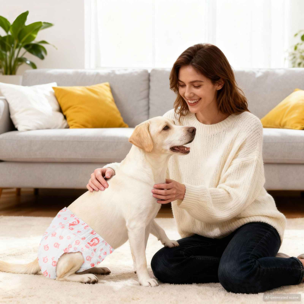 Vidaxl Disposable Dog Diaper Female 30 Pcs White M